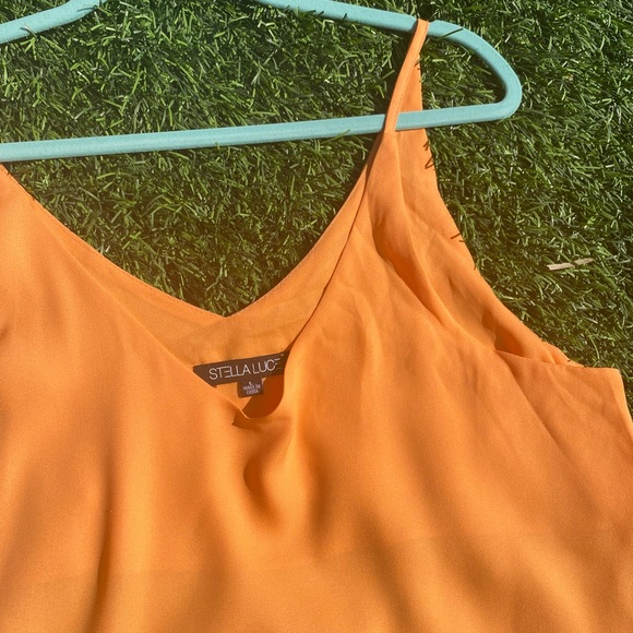 NWOT-Stella Luce brand Sz-L orange camisole style tank - Picture 2 of 4